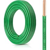 Pathosky THHN Wire 12 AWG 25FT Single Strand Bare Solid Copper Conductor, 600V Nylon-Jacketed Building Cable for Indoor Outdoor Panel Wiring, Lighting, Control Systems &amp; Grounding(12 Gauge Green)