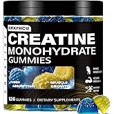 Creatine Monohydrate Gummies for Men & Women - Complex 8000 MG PreWorkout Supplement Creatine Gummy with BCAA, L-Taurine & Vitamin B12 for Muscle Builder, Strength & Energy Boost, 120 Count 1Pack