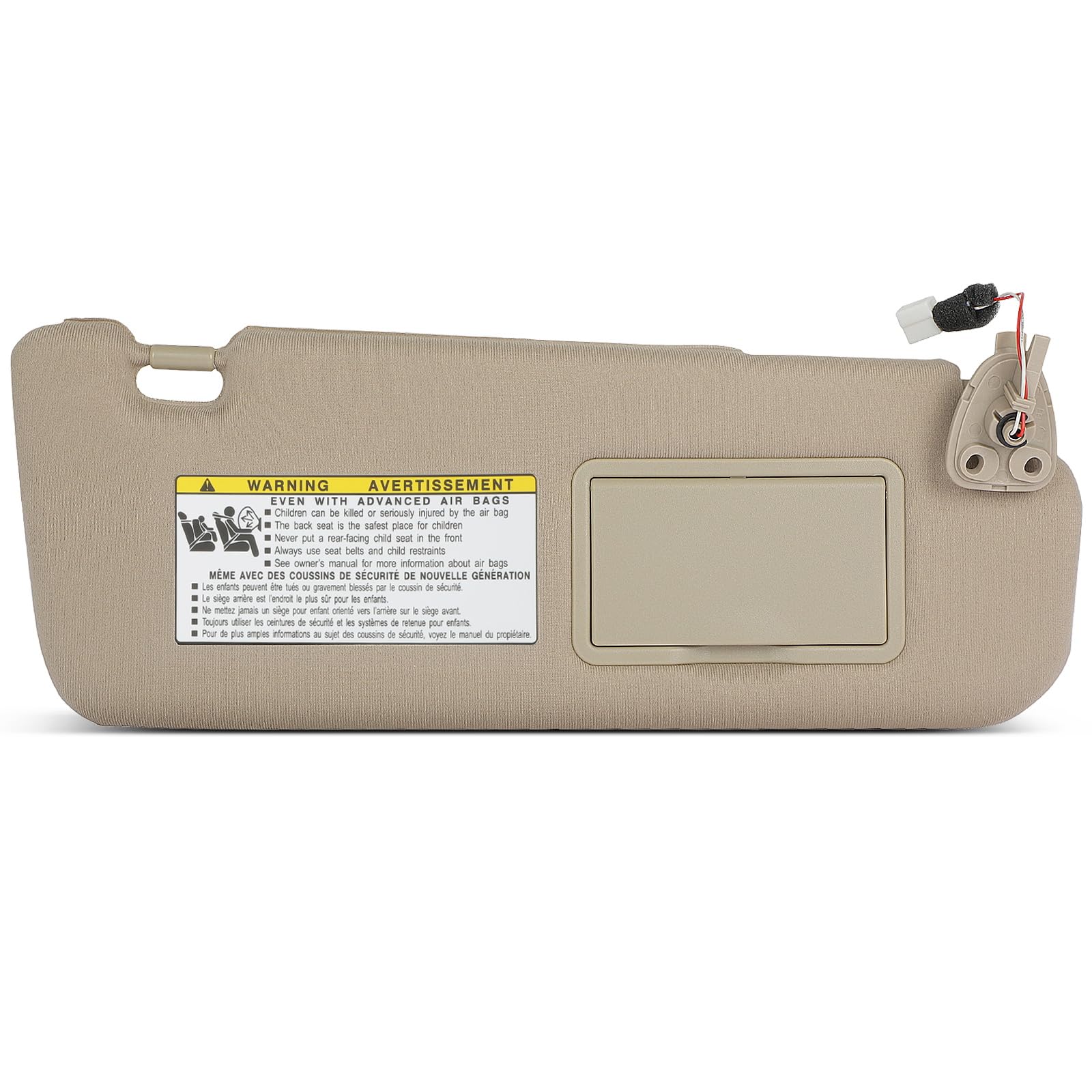 Beige Right Passenger Side Car Sun Visor With Sunroof for 2006-2008 for Hyundai for Sonata,Replacement Assembly 852020A250QDQQH (with mirror)