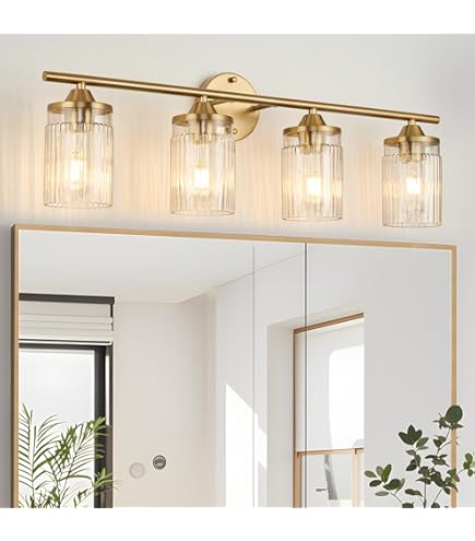 Amazon.com: Z-Lite 3035-4V-RB Fontaine Vanity, 4 luces 400 vatios