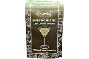 D'MARIE Frozen Cocktail Drink Mix - Makes 8 Espresso Martini Slushies - Drink Powder Pouches for Alcohol - All Natural Low Sugar Mixer, No Blender Needed