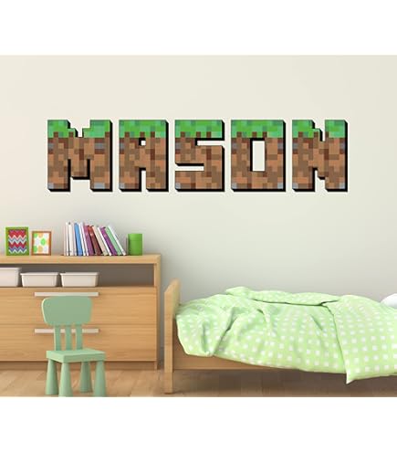 Custom Name Wall Decal - Famous Game Theme Nursery Sticker, Removable Vinyl For Boy's Room