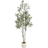 Alupssuc 5ft Artificial Olive Tree with Green Moss | Faux Olive Tree with Realistic Leaves and Lifelike Fruits, Potted Faux Tree for Modern Home, Office &amp; Living Room Decor
