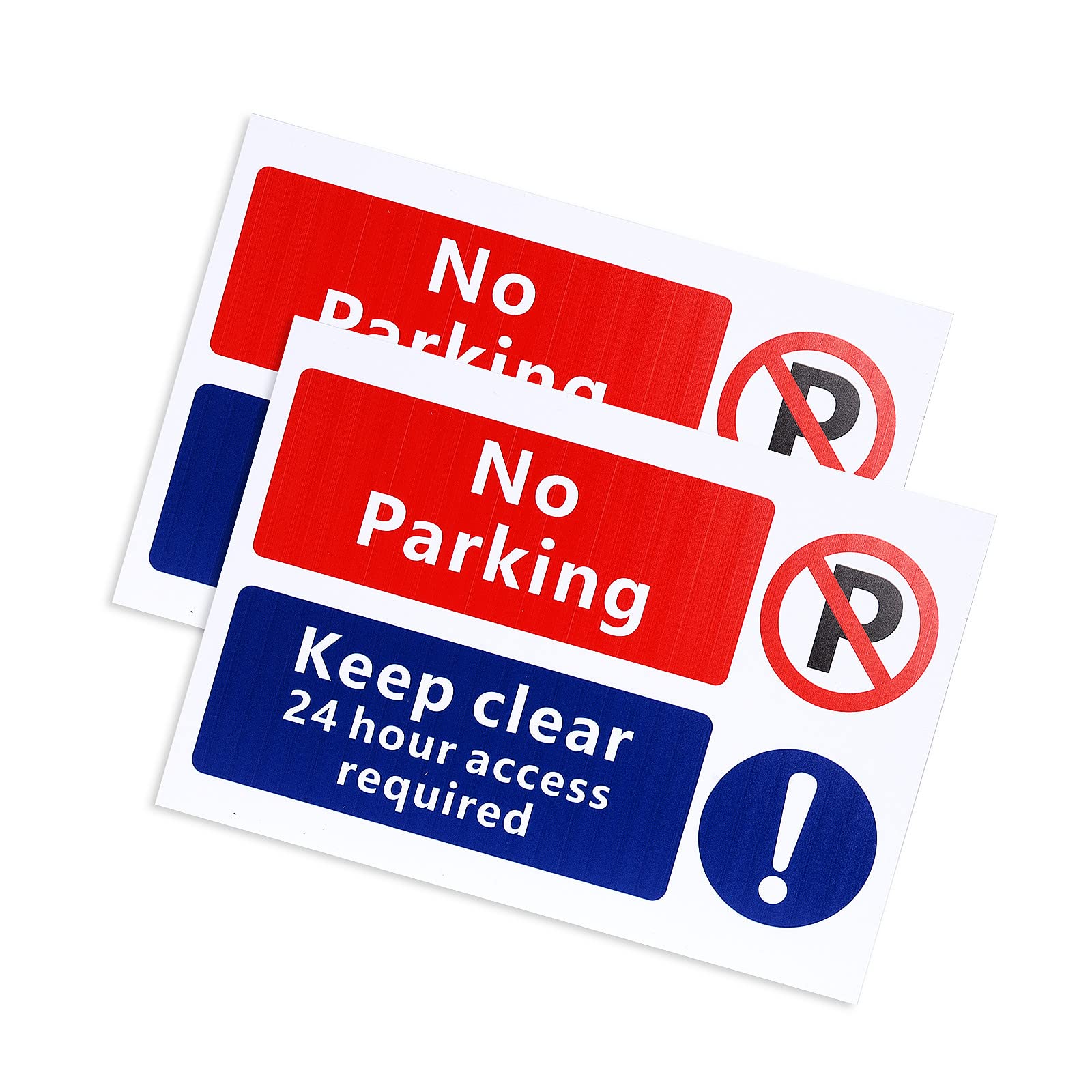"No Parking & Keep Clear" Bilingual Signage Sign 11.8x8.26inch Polystyrene Plastic Waterproof, Heat Resistant