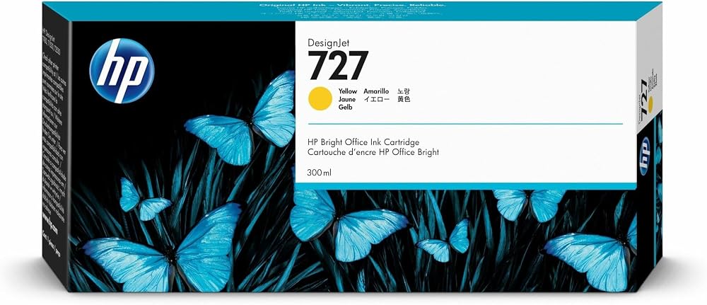 HP 727 Yellow 300ml Ink Cartridge F9J78A for DesignJet T2500 T1500 T900