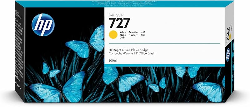 HP 727 Yellow 300ml Ink Cartridge F9J78A for DesignJet T2500 T1500 T900