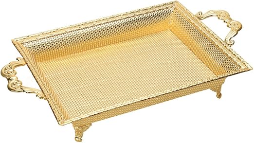 Amazon Com Rectangular Serving Trays Platter Medium Gold