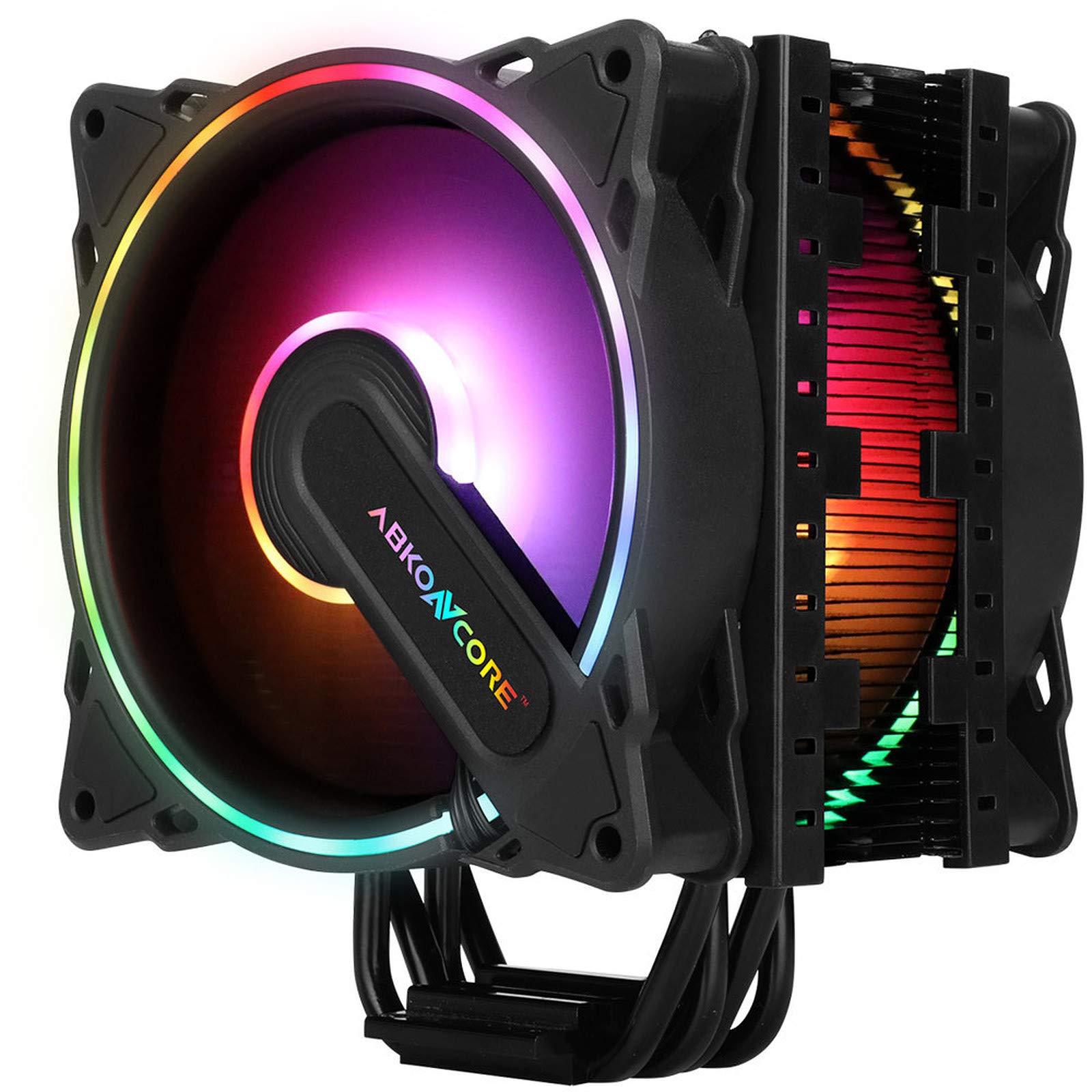 ABKONCORE Universal Cool Storm Hurricane Sync ARGB Dual CPU Fan