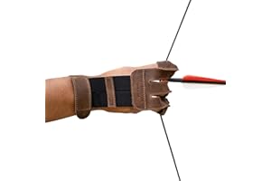 Valhalla Gear, Three-Finger Archery Glove, Bow and Arrow Shooting, Target Practice, Accessory for Archers, Protection for Wrist & Fingers, Full Grain Leather, Handmade, Bourbon Brown