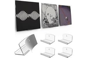 Modern JP Adhesive Vinyl Wall Mount (4-Pack) – Strong Hold Record Holder Wall, Record-Safe Easy Installation, Album Wall Mount for 1LP and 2LP – Clear