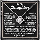 VIRAGIL Love Knot Necklace For Daughter - Mom & Dad Gifts For Birthday & Christmas