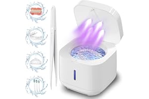 VALACORP Ultrasonic Retainer Cleaner, Retainer Cleaner Machine, Dental Cleaning Pod for Dentures, Mouth Guard, Aligner, Night Guard, Ultra Sonic Cleaner for All Dental Appliances (White)