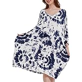KFUBUO Plus Size Nightgowns for Women V-Neck Sleep Tshirts Dress Pjs Lounge Short Sleeves Sleepwear With Pocket Fit S-5XL