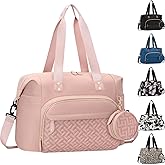 Tenot Diaper Bag Tote with Pacifier Case, Baby Bag for Women with Shoulder Straps, Travel Diaper Tote for for Mom and Dad Medium Size, Pink