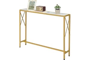 Gewudraw Console Table, 41.7" Narrow Sofa Table,Behind Couch Table, Entryway Table, Industrial Sofa Table for Hallway, Living Room, Bedroom, Long Console Table