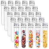 25PCS Test Tubes,40ml Clear Plastic Test Tubes with Screw Caps,25x140mm Tube for Sample,Science Party,Gumball,Candy,Bath Salts