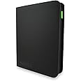 Vault X 4 Pocket Trading Card Zip Binder, 160 Cards, Premium Exo-Tec Album Material, 20 Side-Loading Pages, Folder for Collectible Games, Sports, TCG (Black)