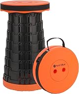 WedDecor Collapsible Telescopic Folding Stool Heavy Duty 440lb Orange