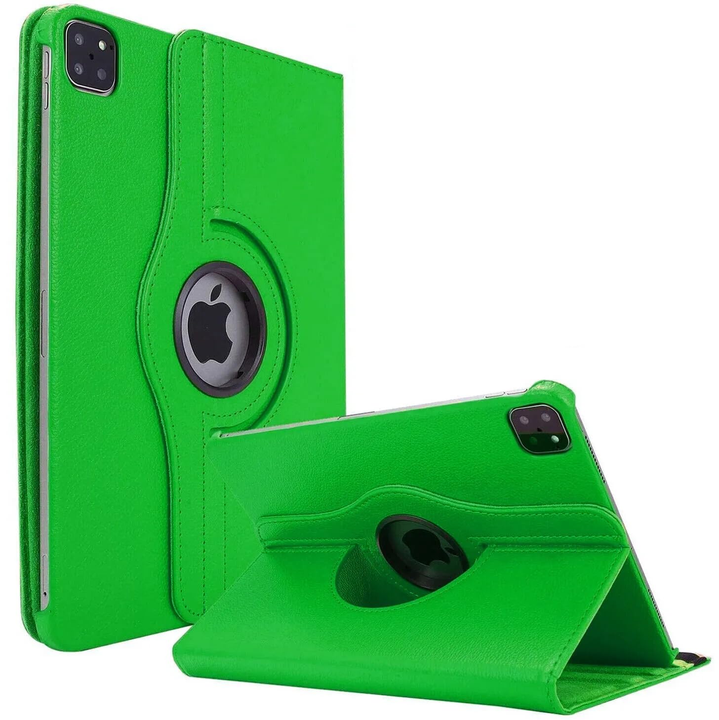 World biz Rotating Case for iPad Pro 12.9-Inch (2022/2021/2020) 360 Degree Swiveling Stand Protective Folio Leather Smart Cover, Auto Sleep/Wake (Green)