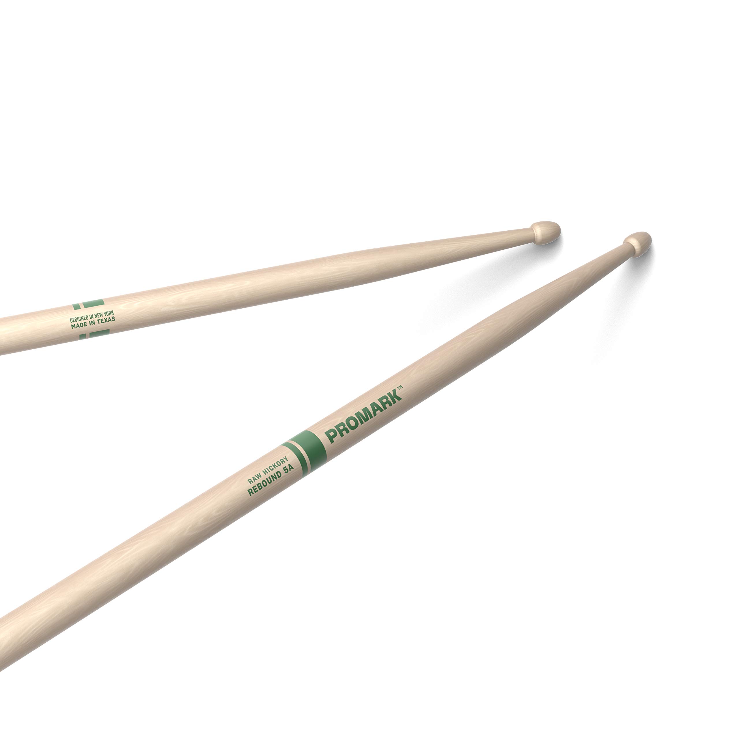 ProMark Rebound 5A Raw Hickory Drumsticks, Acorn Wood Tip, Unfinished, 1 Pair