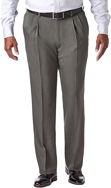 Haggar Men's Big & Tall Big and Tall Cool 18 Pro Classic Fit Pleat Front Pant at Amazon Menâs 