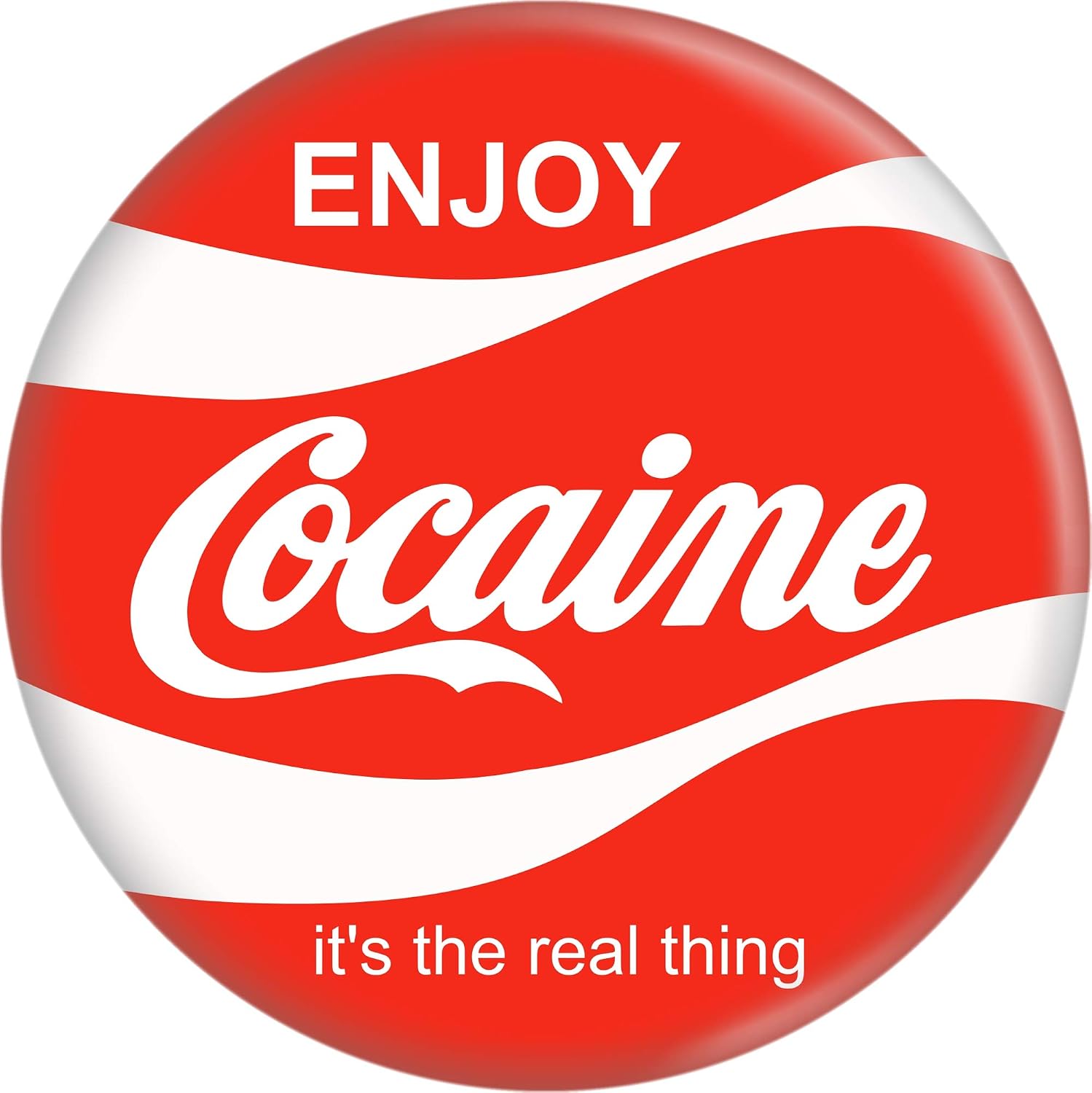 Amazon Enjoy Cocaine Coke Logo Parody 1 Round Button Clothing
