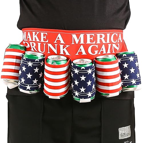 4th of July Accessories,American Flag Beer Belt,Beer Holster,Beer