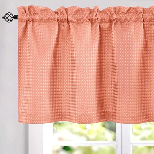 Amazon Com Jinchan Waffle Weave Textured Valance For Kitchen