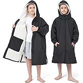 Swim Parka Kids Windproof Sherpa-Lined Unisex Parka Quick-dry Robe Coat for Kids Youth,Oversize Swimming Warm Jacket