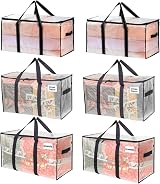 VenO 6 Pack Extra Large Moving Storage Bags with Zips Water-Resistant