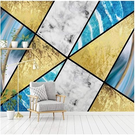 Amazon Wkxzz 壁の背景装飾画 ミニマルなラインの幾何学的な抽象的な大理石パターンテレビ背景壁カスタム大壁画壁紙 150x1cm 壁紙