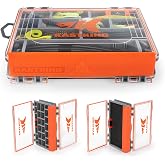 KastKing HyperSeal 3500 Double-Sided Waterproof Fishing Tackle Box, 1 Pack | Adjustable Dividers, EVA Foam Jig Storage, Lure &amp; Terminal Tackle Organizer, Tackle Trays, Fishing Gear Storage