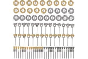 DOIAZ Wire Brushes for Drill Set, 84Pcs Buffing Polishing Wheels 1/8'' Shank Mandrel End Wire Pen Brushes kit Accessories for Rotary Tools
