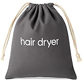 Mozeat Lens Hair Dryer Bags Drawstring Bag Container Hairdryer Bag Travel Container for Hair Tools, Use at Home, Gym, Hotels (Cotton,Grey)