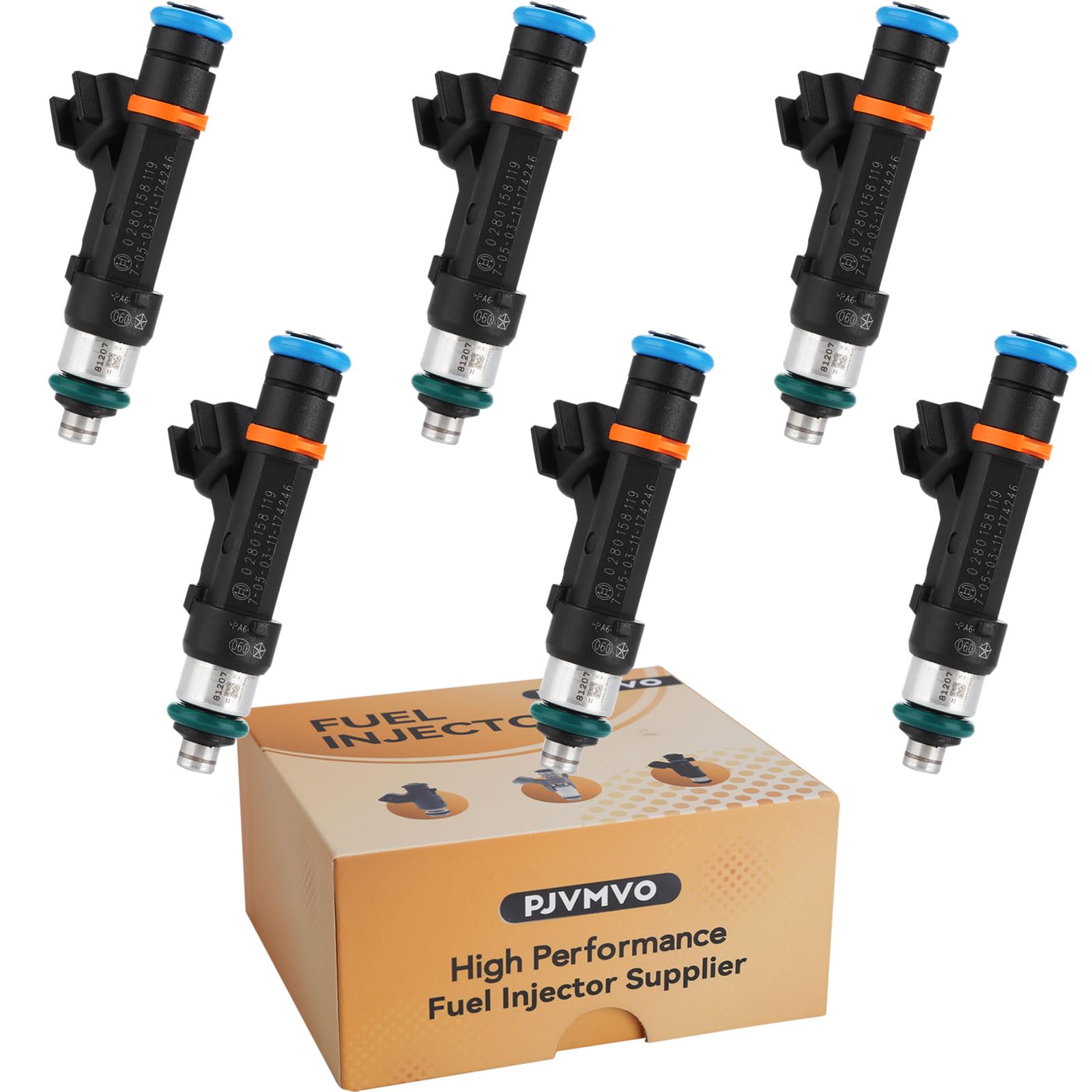 Photo 1 of 0280158119 Performance 3.3L & 3.8L Fuel Injectors,Compatible with/Jeep 3.8 Wrangler 2007-2011,Compatible with/Chrysler 3.3/3.8 Town & Country 2008 2009 2010 |4 Holes| |Set of 6|