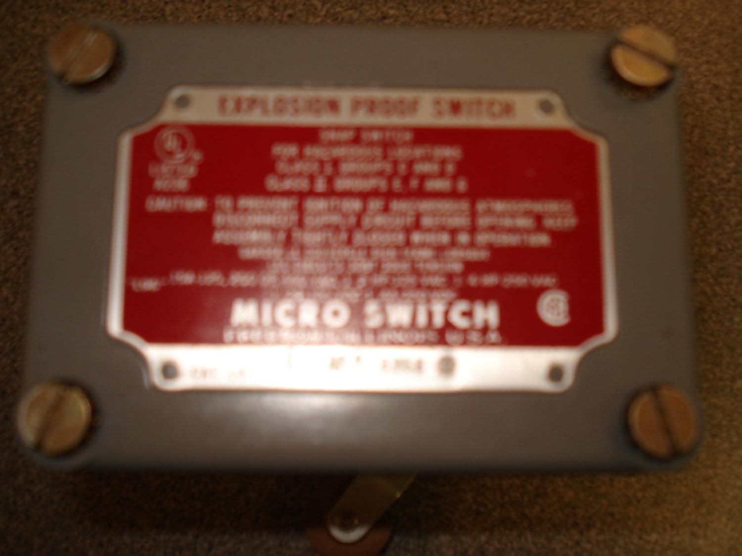 HONEYWELL EXPLOSION PROOF MICRO SWITCH EX-AR8