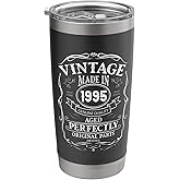 30th Birthday Retro Vintage Design Man Woman 1995 Stainless Steel Insulated Tumbler