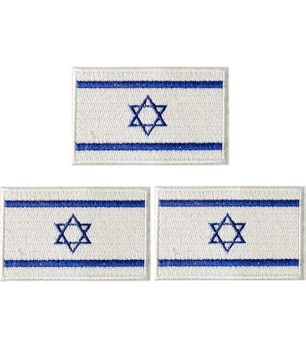 Israel Flag Tactical Military Armband Patch Embroidered 2x3 Moral Jewish Star of David Sew On Israeli National Emblem Country's Flag Patches (Red