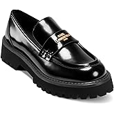 Karl Lagerfeld Womens Gwen Platform Loafer with Logo
