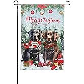 Christmas Black Labrador Chocolate Lab Santa Dog Retriever Red Bird Garden Flag 12x18 Inch Double Sided Vertical Decoration Yard Small Flag For Outside Holiday Seasonal Outdoor