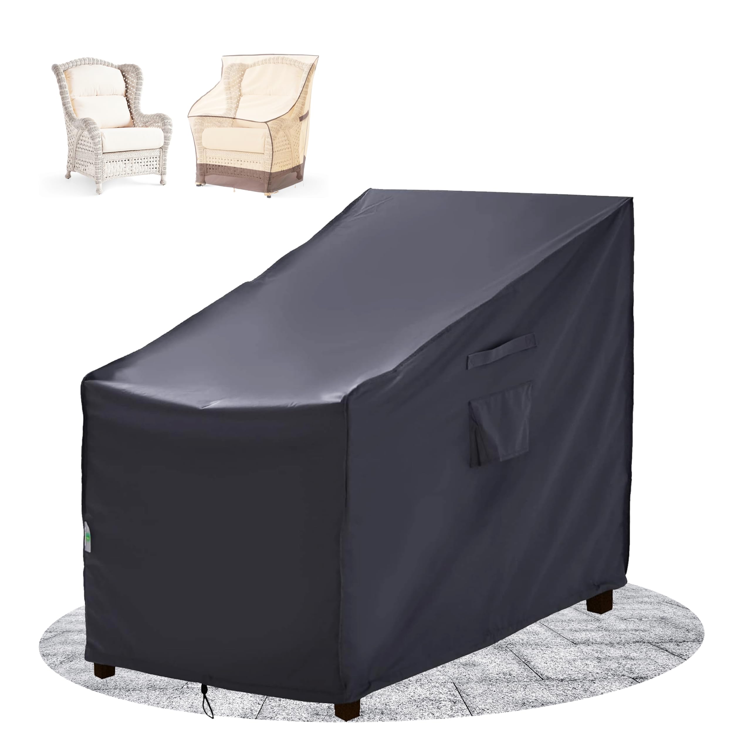 F&J Outdoors Garden Chair Covers Waterproof Heavy Duty Outdoor Sofa UV Resistant Deep Seat Lounge / Rocking / Adirondack Chair Cover 89x99x66/91cm 1Pack