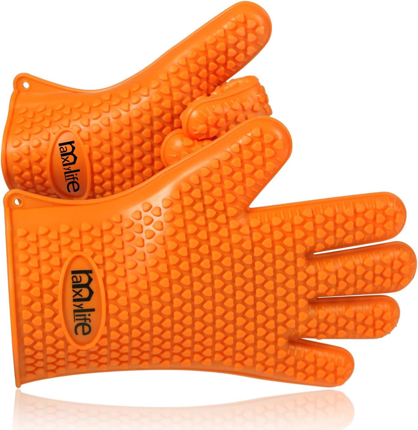 MaxyLife Supreme Silicone Heat-resistant Grilling BBQ Gloves for Barbecue,Oven Baking,Smoking and Cooking, Potholder