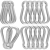 High-PQ Carabiner, Heavy Duty Galvanized Steel Spring Snap Hook Carabiner Clips with 550LBS Holding Capacity, Ideal for Outdoor, Hammock, Swing and Travel (M8 3Inch, 24PCS)