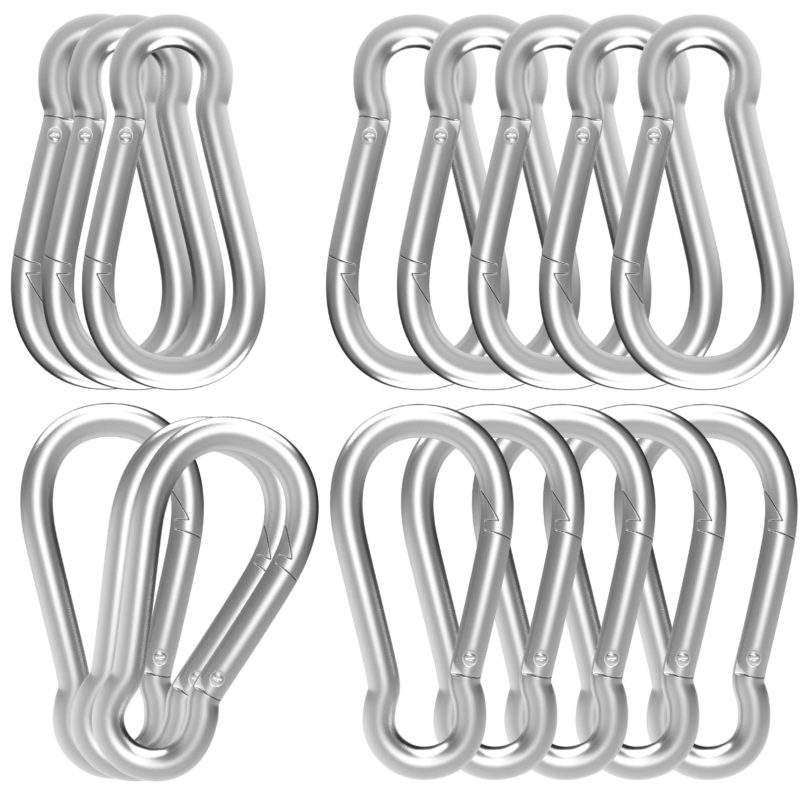 Photo 1 of 24PCS M8 Spring Snap Hook Carabiner, Heavy Duty Galvanized Steel 3Inch Carabiner Clip, 550LBS Holding Capacity Spring Clips for Hammock Swing Outdoor Travel