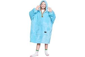 Catalonia Oversized Blanket Hoodie Sweatshirt for Kids, Wearable Fleece Pullover with Large Front Pocket, Teen Boys Girls Gift