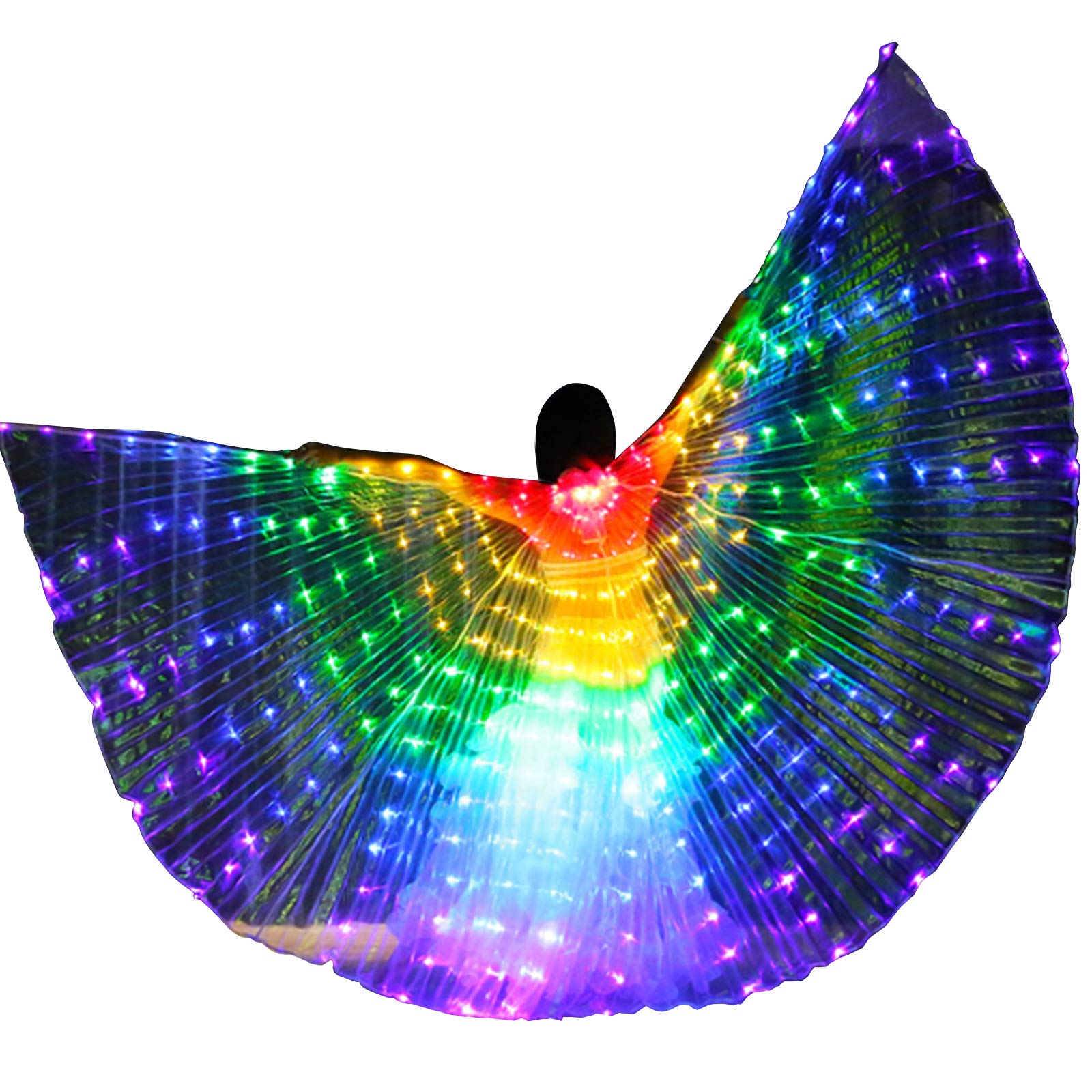 Zebery LED Wings for Adult, LED Butterfly Isis Wings LED Isis Wings Glow Light Up Belly Dance Costumes