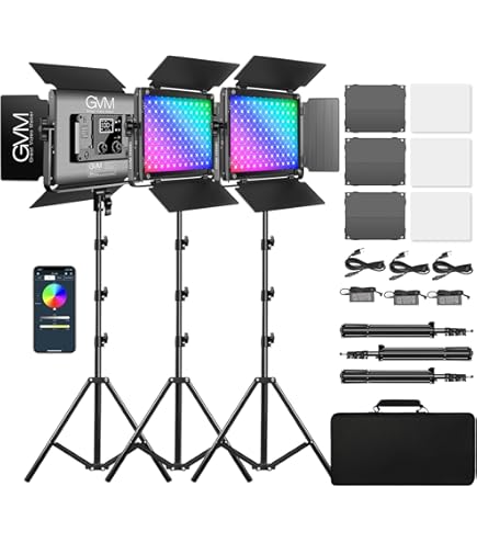 Amazon.com: GVM 1000D RGB LED Video Light, 3 Packs Photography