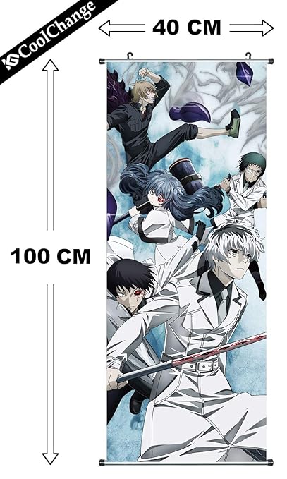 CoolChange Großes Tokyo Ghoul:re Rollbild / Kakemono aus Stoff, 100x40cm A - Ghouls