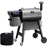 Z GRILLS Wood Pellet Grill Smoker with PID 3.0 Controller, 459 SQ.IN, 450°F Max Temperature, 8 in-1 BBQ Grill, LCD Screen, Meat Probes, Rain Cover, Backyard Camping Bake and Roast, 450E
