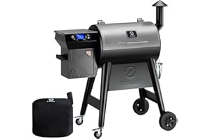 Z GRILLS Wood Pellet Grill Smoker with PID 3.0 Controller, 459 SQ.IN, 450°F Max Temperature, 8 in-1 BBQ Grill, LCD Screen, Meat Probes, Rain Cover, Backyard Camping Bake and Roast, 450E